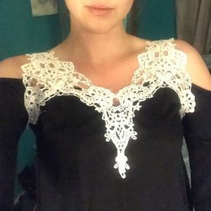 Black off the shoulder long sleeve